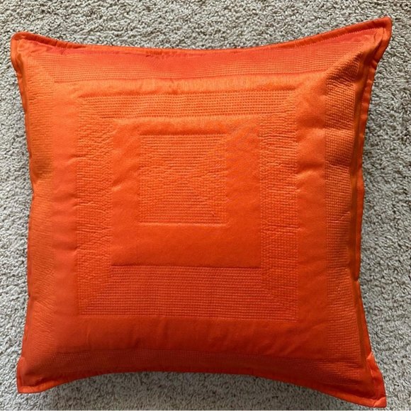 Orange accent throw pillow, Bed by Conrad Collection. - Picture 4 of 7